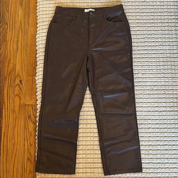 LOFT Pants - LOFT Brown Faux Leather Pants 8P